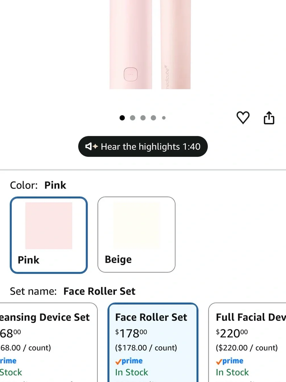 medicube Pink Dual-Head Facial Massager